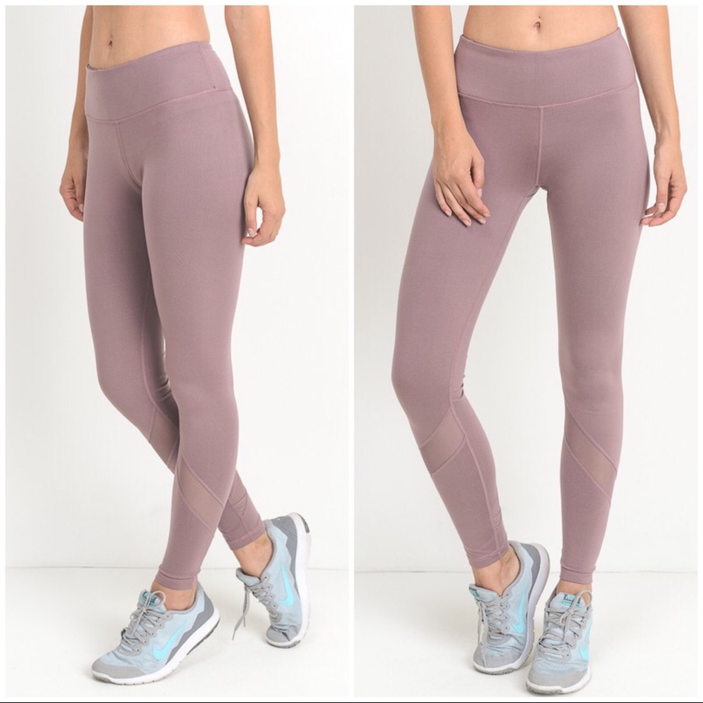 CLEARANCE-FIRM‼️Mesh Panel Athletic Leggings - Picture 2 of 5
